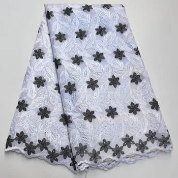 

100% Pure Cotton Swiss Voile Lace In Switzerland With Stones African Dry Lace Fabric High Quality Nigerian For Wedding GV7-9