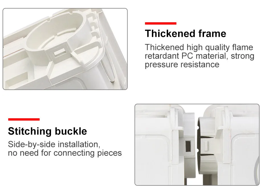 Высокое качество ПВХ 86 проводка распределительная коробка для монтажа в стену Красный Белый настенный внутренний разъем коробка 86 мм* 85 мм* 50 мм Регулируемая гайка задний переключатель коробка