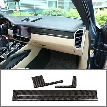

For Porsche Cayenne 2018 2019 Central Control Trim Decorative Patch Real Carbon Fiber Car Interior Modification (Left Titanium)