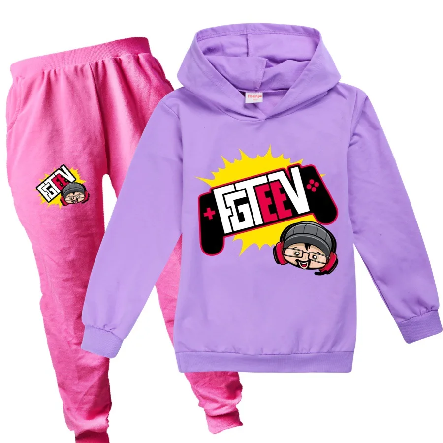 clothing sets for toddler girl 9+3 colors FGTEEV Hoodies Tops Pants 2pcs Set Kids Sportswear Suits Boys Toddler Outfit Girls Outerwear for Baby Unisex Clothing Clothing Sets near me Clothing Sets