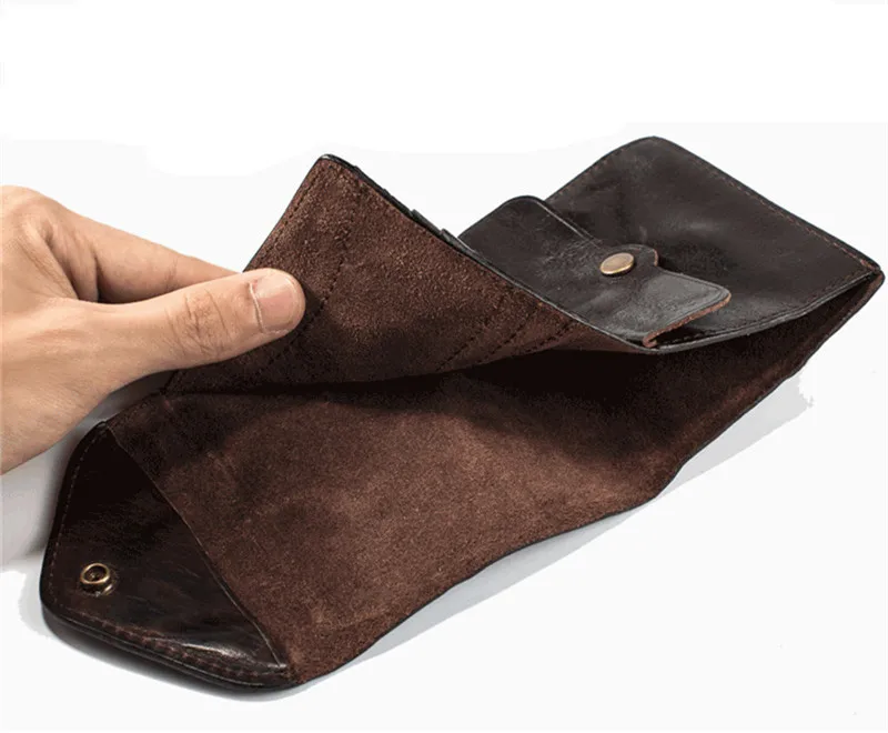 Fashion vintage design folding genuine leather men's short wallet luxury natural first layer cowhide women's thin coin purse synthetic leather wallet leather coin purse