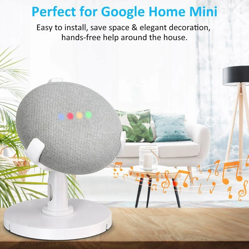  Table Holder for Google Home Mini Voice Assistants 360 degree Rotated Desktop Stand Mount - Improve
