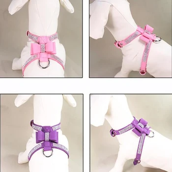 

Pet Collar Small Dog Chihuahua Collar Pet Supplies Puppy Dog Harness Velvet And Leather Leash Pet Supplies
