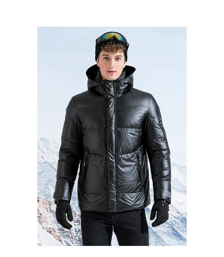 Winter Jacket Mens Quality Thermal Thick Coat Snow Black gray Parka Male Warm Outwear Fashion- White Duck Down Jacket Men