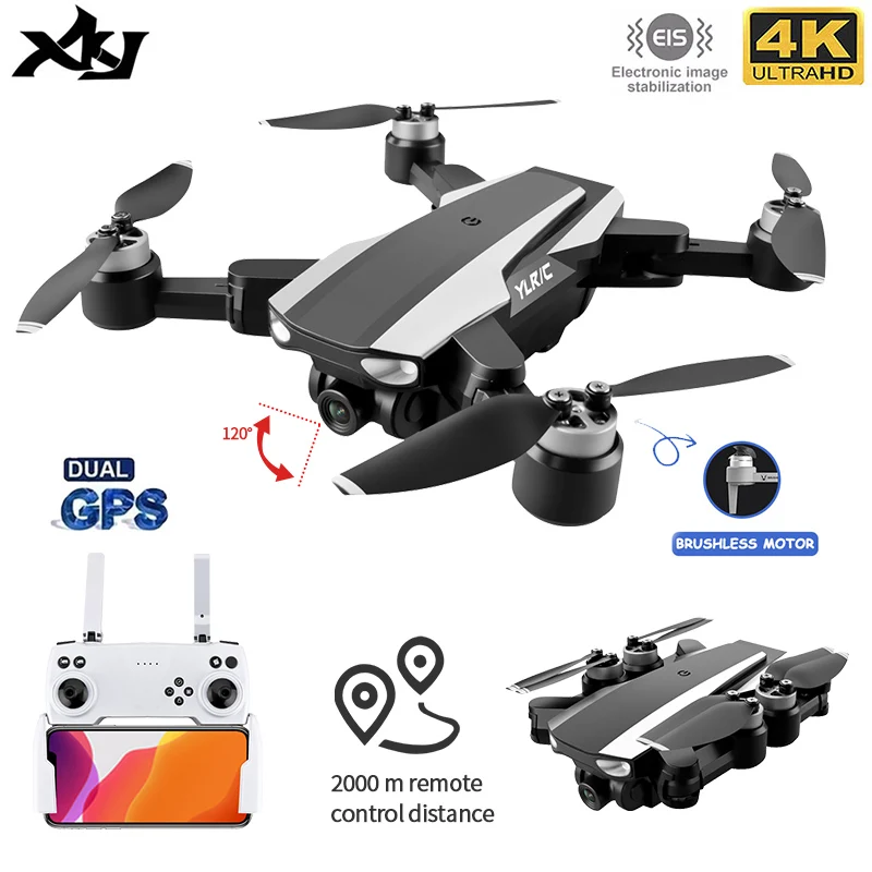 XKJ S105 4K HD Двойная камера с GPS 5G WIFI FPV передача в реальном времени бесщеточный