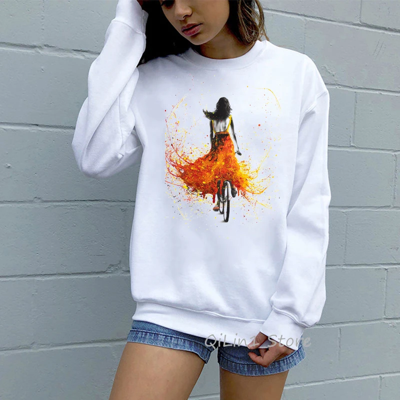82151 O Высокое качество sudaderas para mujer акварельный балетный Арт Принт с капюшоном Дамы с длинным рукавом Уличная друзья Рождественский подарок негабаритных - Цвет: 82151 O