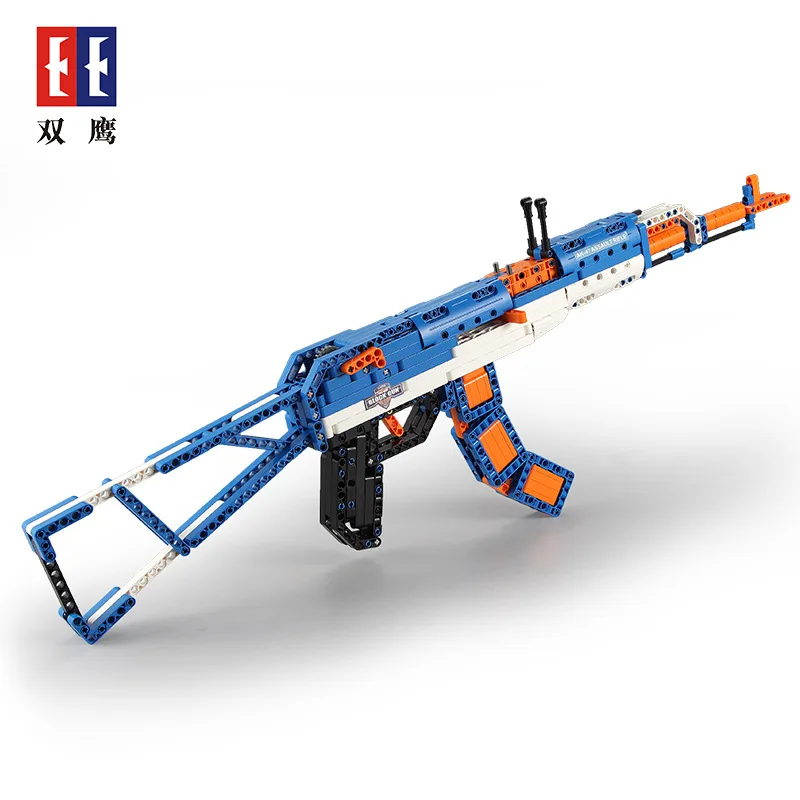 

Double e C81001 Soft Bullet Gun AK-47 Assault Rifles CHILDREN'S Toy Educational Assembled Assembly Building Blocks Toy Gun
