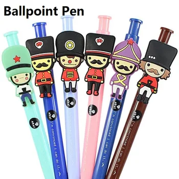 

1pcs New Cute 3D Solider design Ballpoint pen 0.5mm Blue ball pen sweet Cartoon ball pen canetas school supplies stationery