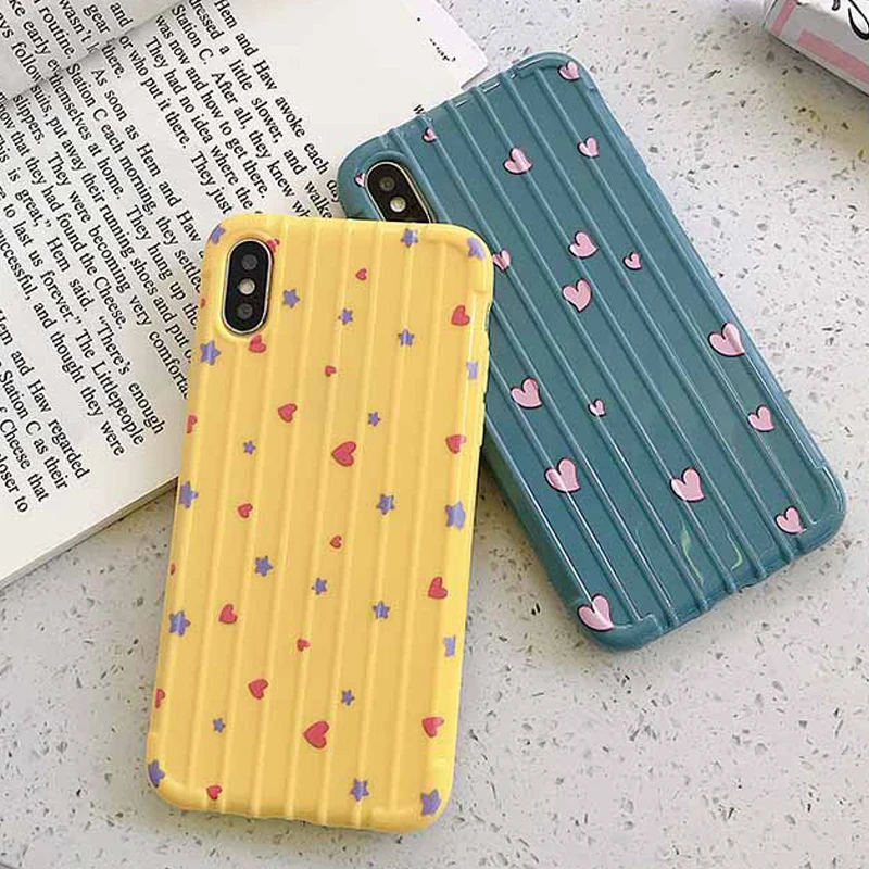 Lovely Hearts Pattern Phone Case for iPhone 6 6s 7 8 Plus X Xs XR Max TPU 3D Soft Back Cover |