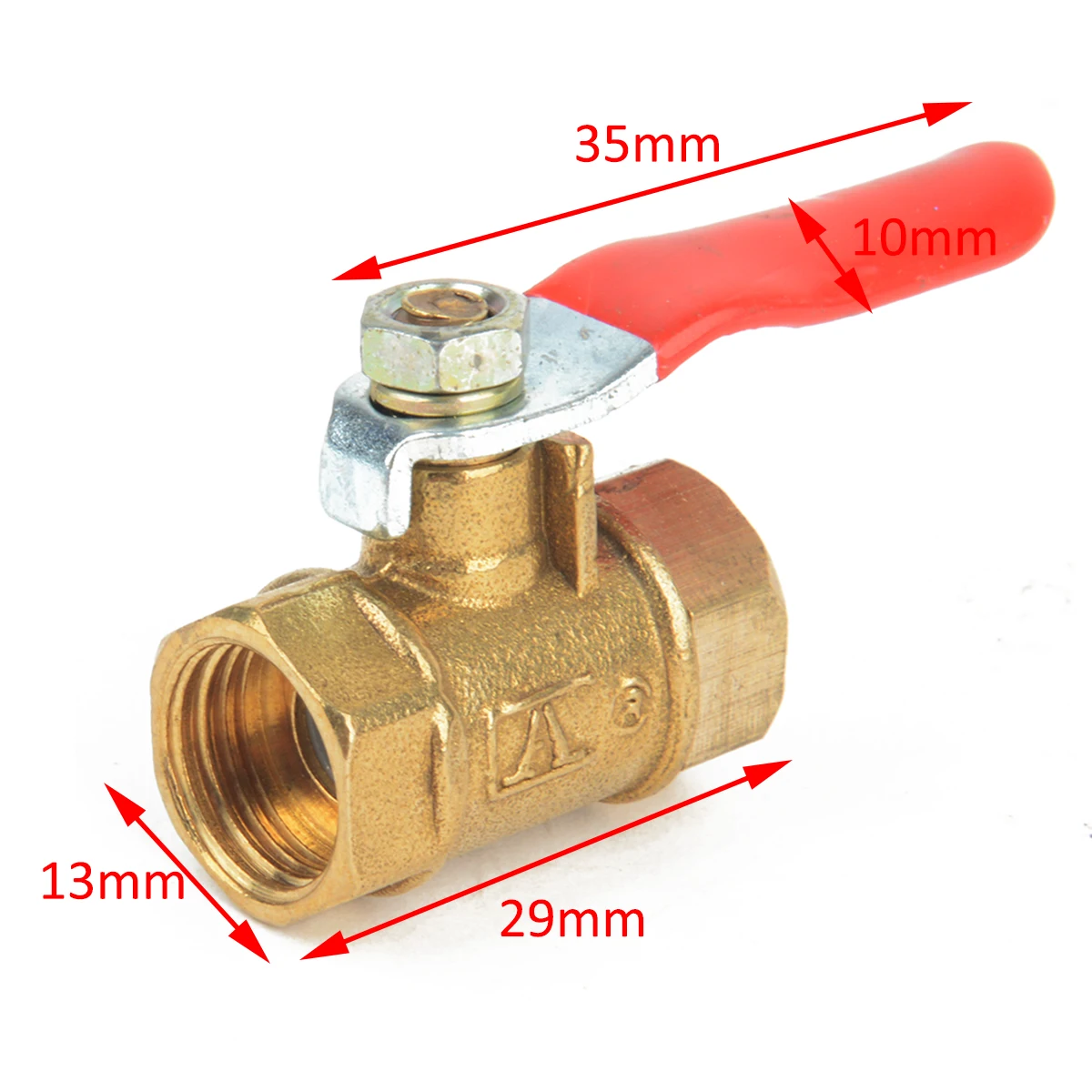 Brass Mini Shut Off Ball Valve 1/4'' PT 13mm Female To Female Threaded Air Water Oil Flow Control Plumbing Fitting