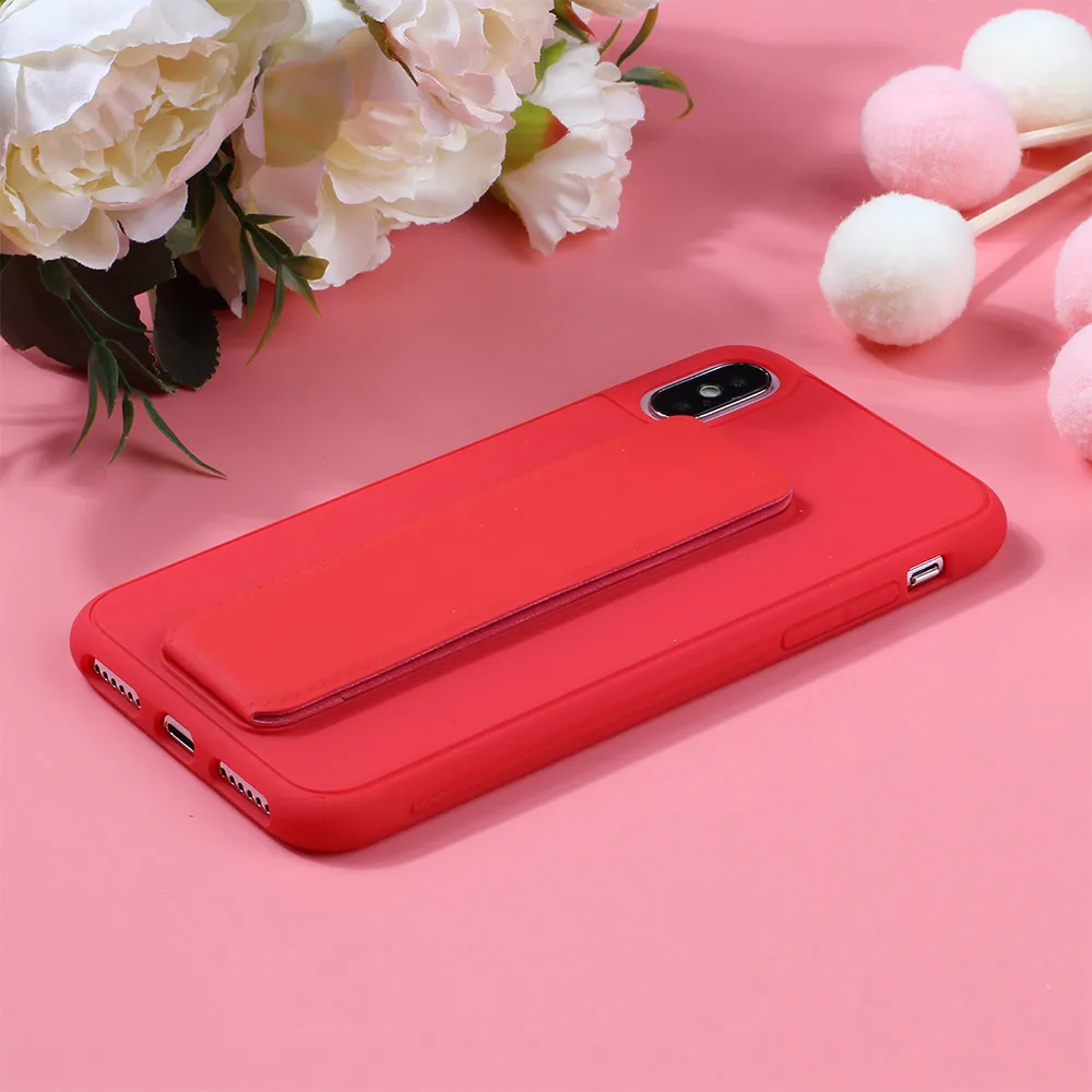 KISSCASE однотонный чехол для телефона iPhone 6 7 8 X XS XR 7Plus 8Plus Fundas Capa кронштейн, чехол для телефона для iPhone XS MAX Capinhas