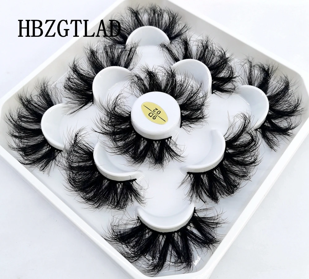 Eyelash Extensions Fake Eyelashes 5 Pairs 25 mm Mink Eyelashes Fluffy Dramatic Messy Long 3d Mink Lashes Makeup