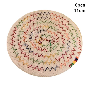 

Absorbent Drink Coasters Handmade Braided Drink Coasters 6pcs 4.3 Inch Round 8mm Thick Heat-Resistant J99Store