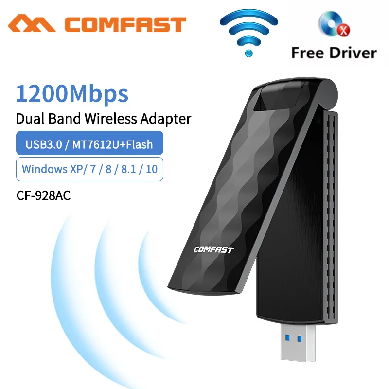 1300 Mb/s MT7612U/RTL8814AU Gigabit karta sieciowa 5.8 GHz USB odbiornik WiFi dwuzakresowy pulpitu bezprzewodowa antena adaptera Wi-Fi z systemem Linux