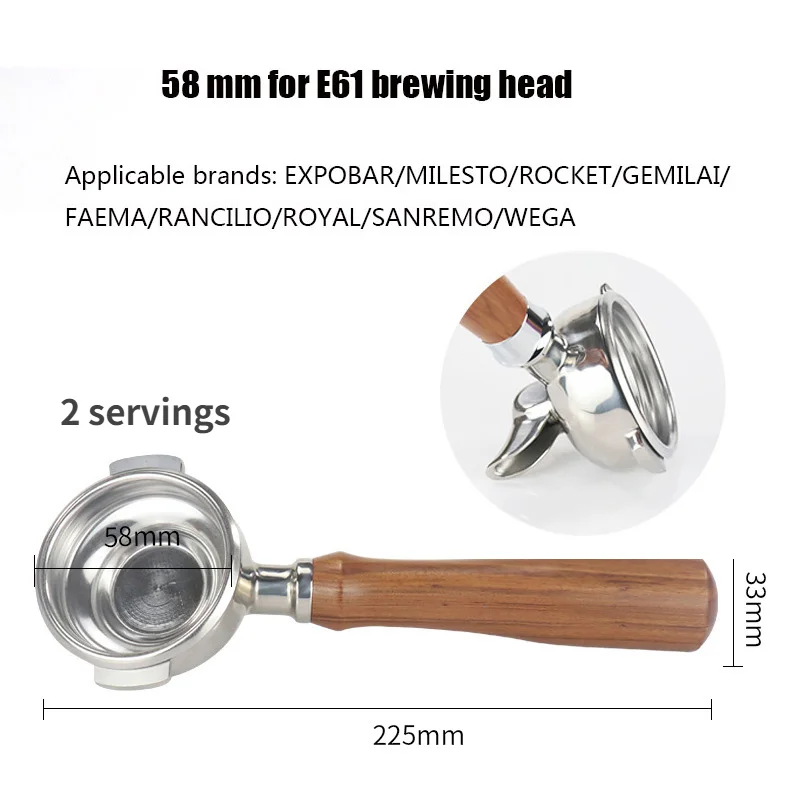 NEOUZA 58mm Bottomless Portafilter Set for Espresso Coffee Machine