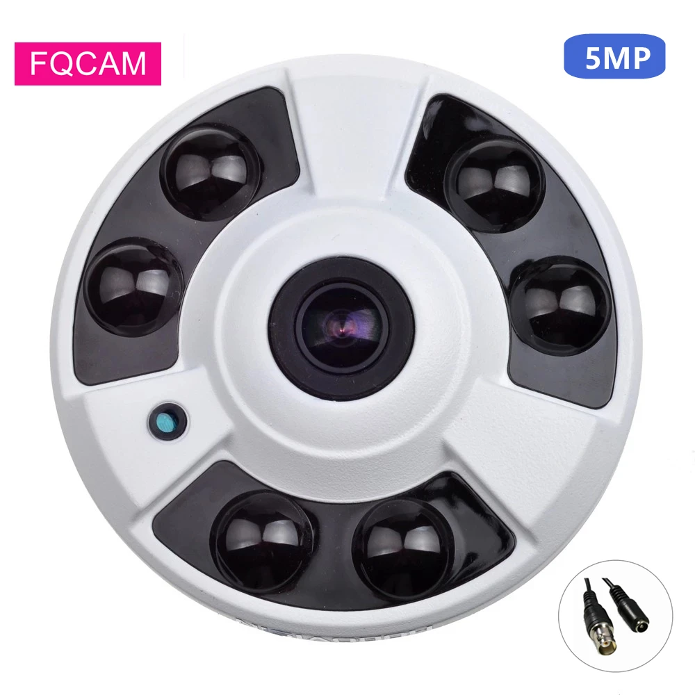 5MP AHD CCTV Cameras 180 Degree Fisheye Panoramic 6Pcs Array IR Leds Wide Angle Full HD 1080P Home Security Dome Camera with OSD