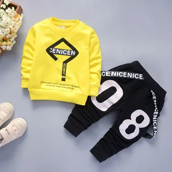 

2020 New Autumn Baby Boys Tracksuit Kids Long Sleeve Top Leisure Streamers Pants 2pcs Children Clothing Infant Sets Sport Suits