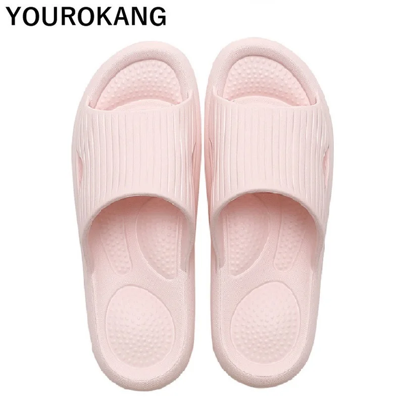 

Summer Women Slippers Massage Soft Female Bathroom Plastic Slippers Indoor Floor Antiskid Unisex Lovers Flip Flops Slides 2020