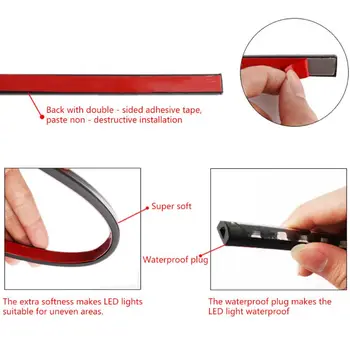 

4Pcs Car Underglow Flexible Strip LED APP Control RGB Decorative Atmosphere Lamp Y98C