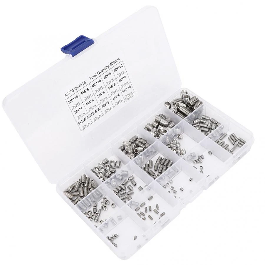Set Screw,300Pcs Set Screw Hex Socket Stainless Steel 304 Fasteners for Electronics Industry Set Screw,300Pcs Set Screw Hex Socket Stainless Steel 304 Fasteners for Electronics Industry