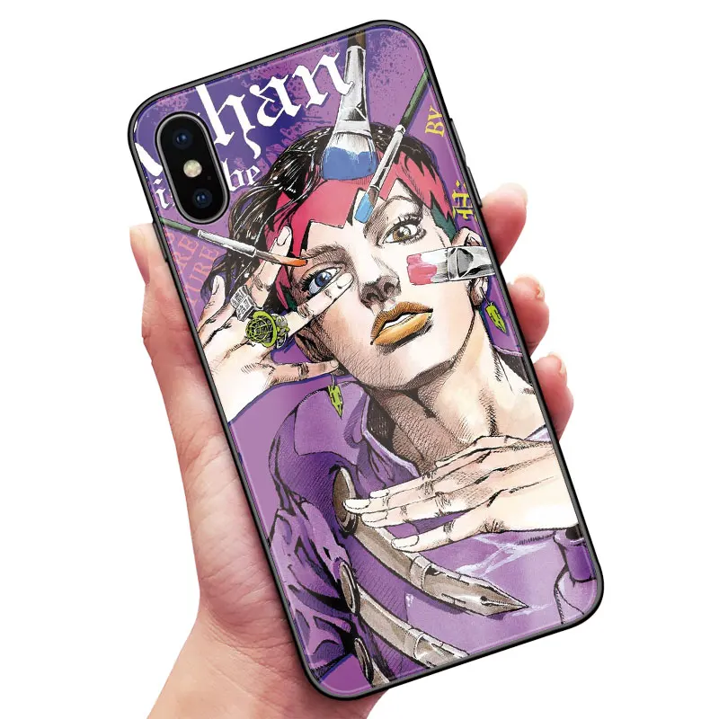 JoJo's Необычные Приключения JoJo аниме закаленное стекло глянцевый чехол для телефона в виде ракушки для Apple iPhone 6S 7 8 Plus X XR XS 11 PRO MAX - Цвет: JOJO 42