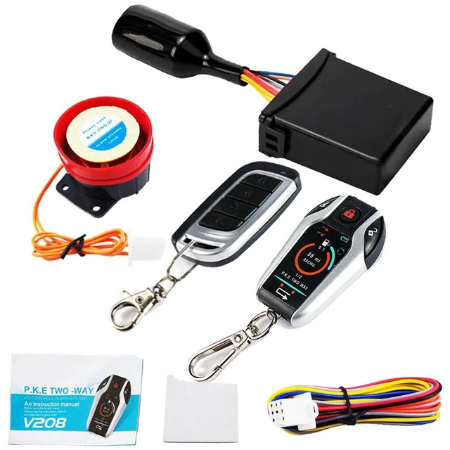 Sistema de alarma para motocicleta, antiHijack 12 V, pantalla LCD universal  de 105 a 125 db, altavoz de seguridad de 2 vías para automóvil (con