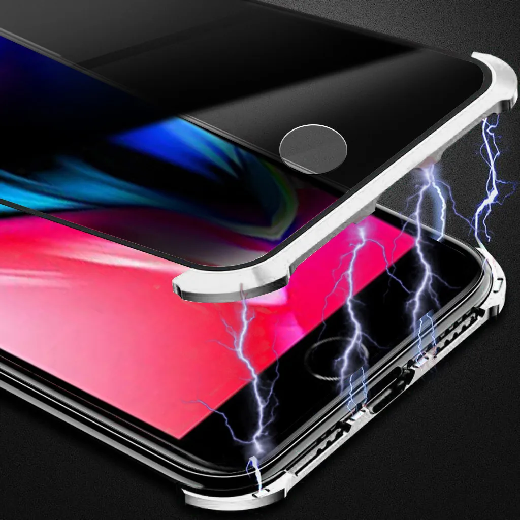 Для iPhone 7/8 4.7in чехол защищающий от подсматривания Магнитная Адсорбция металлический бампер Стекло чехол для iPhone 7/8 4.7in FW3