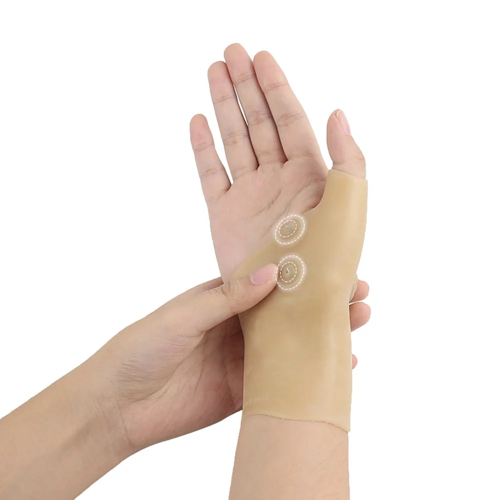 1 шт. Магнитная терапия запястья рук большого пальца поддержка перчатки силиконовый гель артрит давление корректор массаж боли перчатки