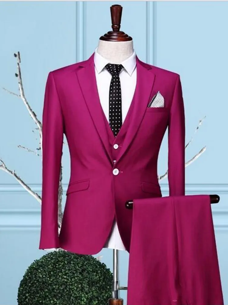 Новый мужской костюм-тройка (пиджак + брюки + жилет + галстук-бабочка) мужской свадебный деловой зауженный крой, для вечеринки костюмы белый