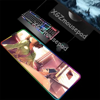 

XGZ Anime Subway Cute Girl Custom Large RGB Mouse Pad Black Lock Edge Personality Office Computer Desk Mat Rubber Non-slip Xxl