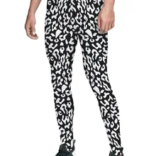 Черные белые леопардовые брюки мужские пижамы вечерние до колен износостойкость девять штанов высокой посадки размера плюс брюки спортивные упражнения Бег