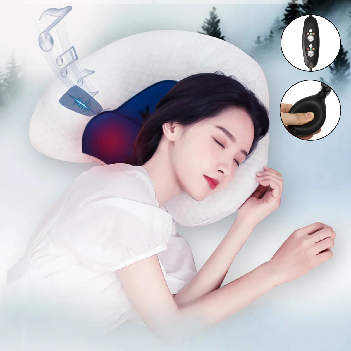 

Heating Cervical Pillow To Correct Neck Hyperthermia Cushion Smart Music Pillow Multifunctional Cervical Pillow Special Repair