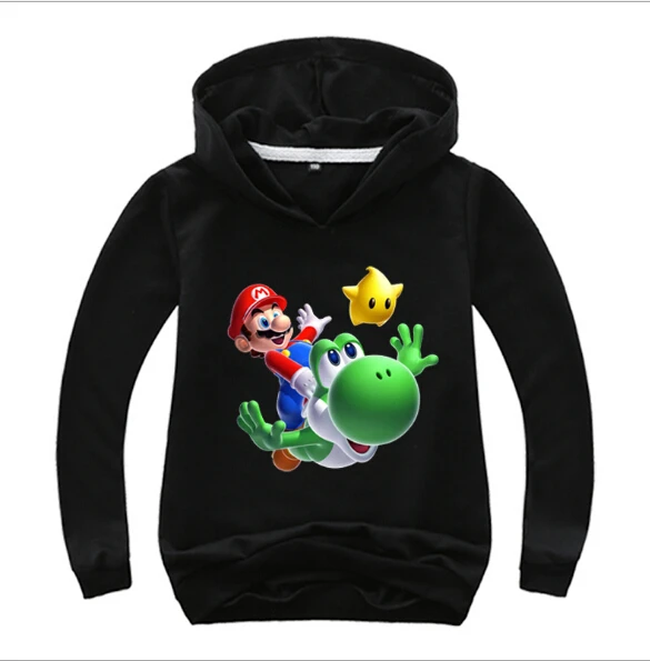 Детские толстовки с капюшоном «Super Mario Bros»; модные повседневные хлопковые толстовки для мальчиков и девочек; топы; детский пуловер; спортивная одежда; топы; подарок для детей - Цвет: color at picture