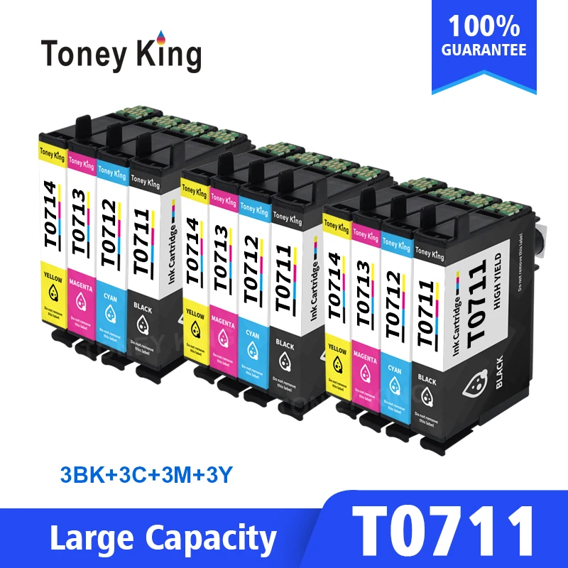 Toney king Новый T0711 чернильный картридж для принтера Epson Stylus SX110 SX215 SX218 SX400 SX405 SX410 SX415