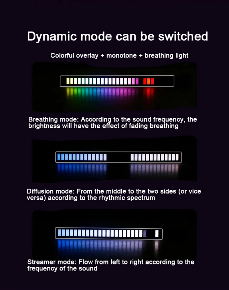 RGB Voice-Activated Pickup Rhythm Ambient Light Creative Colorful Sound APP Control Ambient Light With 32 Bit Music Car Desktop
