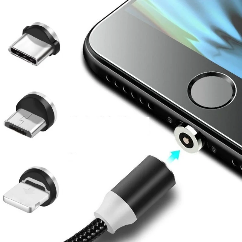 Round Metal Magnetic Cable plug Adapter Accessories Type C/Micro USB/8 pin Fast Charging Android Type-C Cord Phone Dust plugs afbeelding