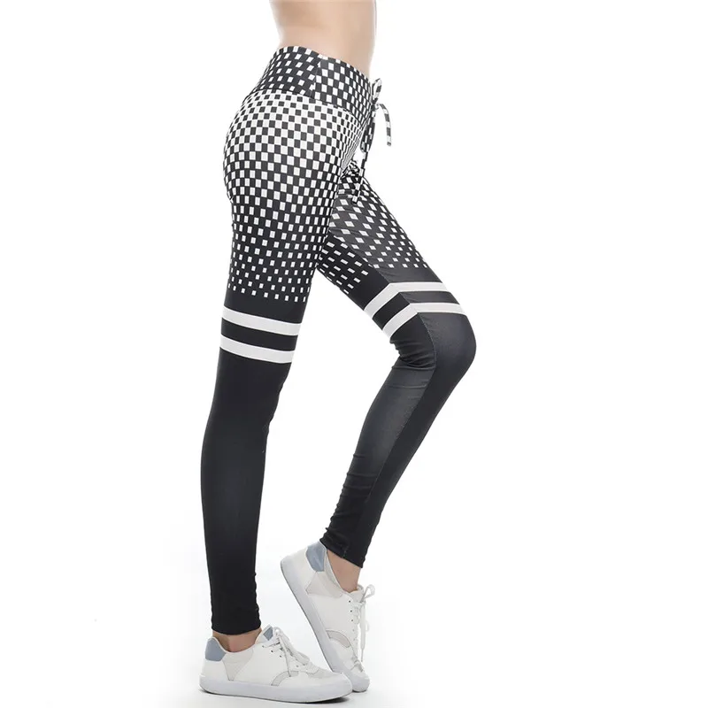 Sexy Women Leggings Fashion Printed Fitness Leggings Women Compression Push Up Leggings Printing Patchwork Trousers