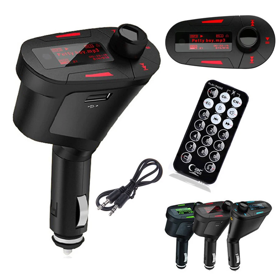 Красный беспроводной fm-передатчик модулятор USB SD дистанционный автомобильный комплект MP3 музыкальный плеер