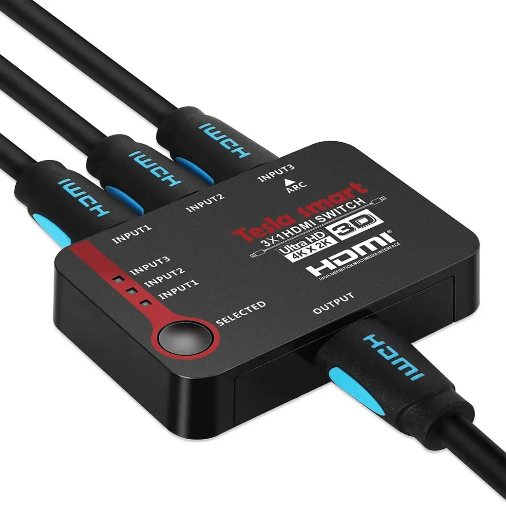  Auto Switch 3 Port Ultra HD 4K Video HDMI Switch 3 in 1 out HDMI Switch Switcher 3x1 IR Remote For 