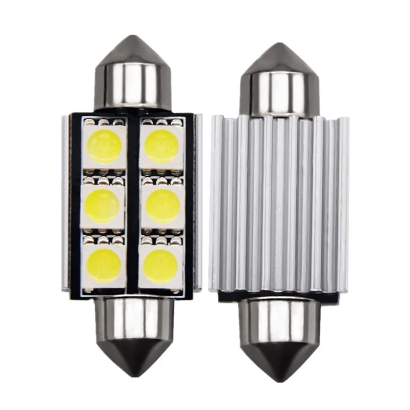 6 шт. яркая белая Гирлянда 6 SMD 5050 светодиодный 6 светодиодный C5 36 мм 39 мм купол внутренняя Лицензия пластинчатый светильник DC12V Автомобильная дверная лампа