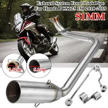 

1Set Motorcycle Exhaust Muffler Front Link Pipe Adapter Without Silencer For HONDA PCX 125 150 2018-2019 Exhaust 25mm 51mm