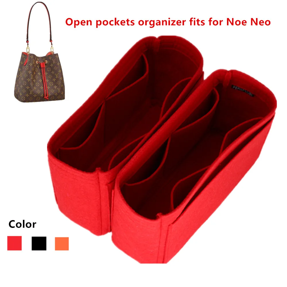 Fits For Neo noe Insert Bags Organizer Makeup Handbag Open Organizer Travel Inner Purse Portable Cosmetic base shaper for neonoe 2 4pcs deepeel 10 14cm wooden bag handle purse frames handbag kiss clasp brackets crochet woven bags handles diy sewing material