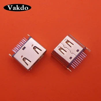 

100pcs HDMI female Plug 19 pin female interface Connector,2 rows (10pin 9pin) 180 degree HDMI female socket repair replacement