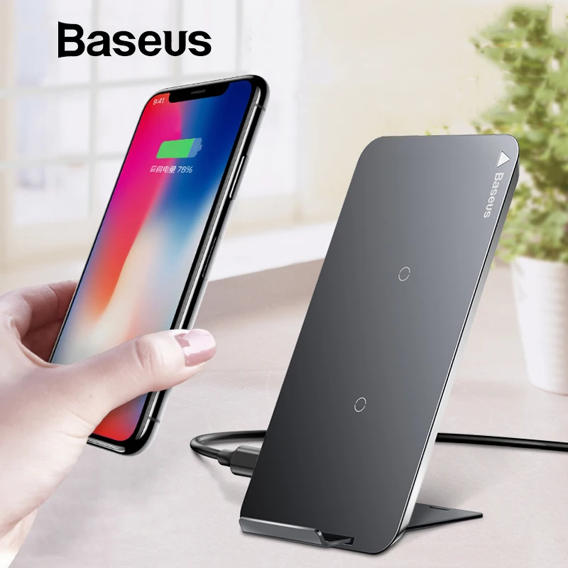 Najtaniej Baseus 10W bezprzewodowa ładowarka Qi dla iPhone X XS Max XR Samsung S9 S8 uwaga 9 szybka Qi bezprzewodowa bezpieczna ładowarka biurkowa podstawka ładująca