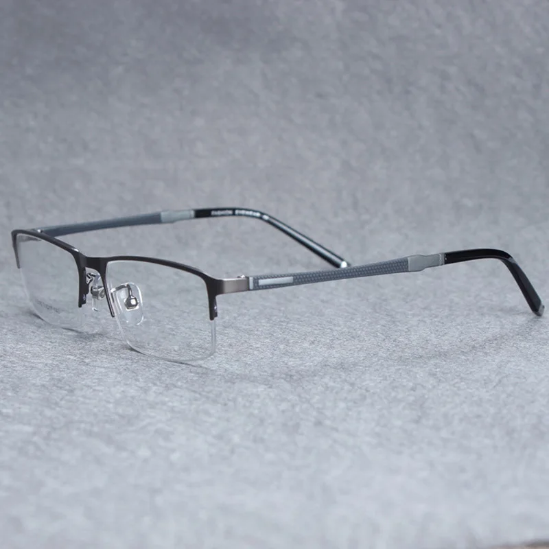 

Alloy Men's Glasses Frame Half Rim Optical Spectacle Frames Men Metal Myopia Prescription Eyeglasses Clear Lens Eyewear Male