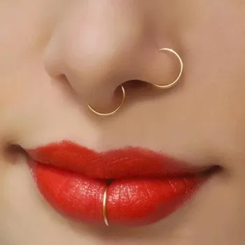 

0.8*8mm Fake Nose Ring Multifunction Body Piercing Jewelry Accessories Stainless Steel Stud Ear Rings Hoop Girls Punk Nose Rings
