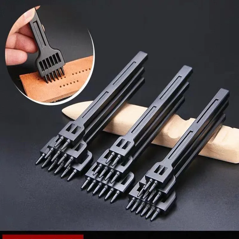 원형 천공 DIY 바느질 끌 세트 공예 키트, 새로운 금형 가죽 절단 바늘 지갑 벨트, 5mm 구멍 간격, 6mm 직경, 4mm