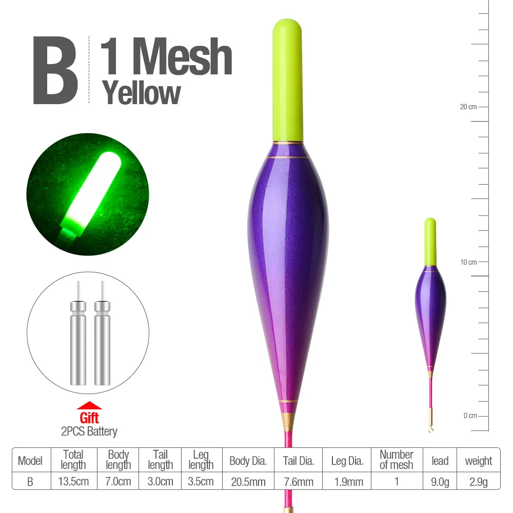 DONQL 1 шт. светодиодный рыбацкий рыболовный Удочка большой дальности буй светящийся дрейфующий жирный хвост буй с батареей x2 рыболовные аксессуары - Цвет: Bead B