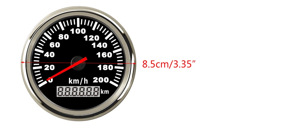 DWCX Car 85mm 120km/h Waterproof Digital Pointer Speed Odometer Speedometer Gauge Meter Universal