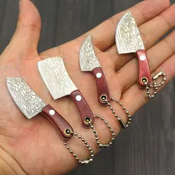 Couteau porte clés Portable EDC, Mini couteau de cuisine à lame fixe, vrai couteau coupe lettre, auto défense en plein air, accessoires artisanat cadeau 1 pièce 